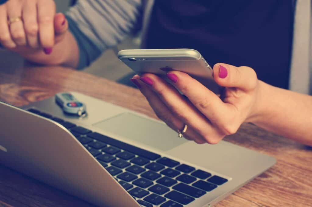 someone using a mobile phone
