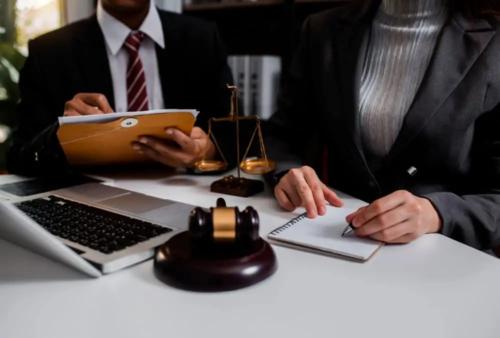 Lawyers in a legal consultation