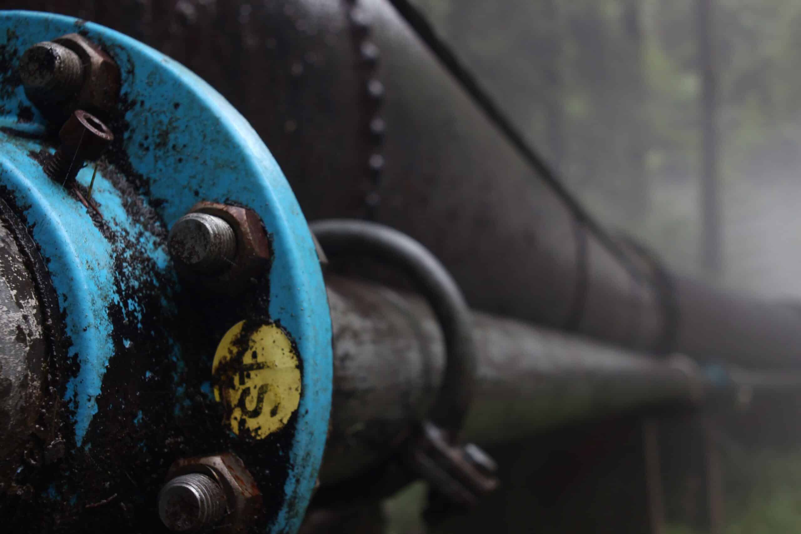 rusty industrial pipe